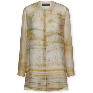 Elena Mirò, Dames, Blouses & Shirts, Beige, Maat: XS