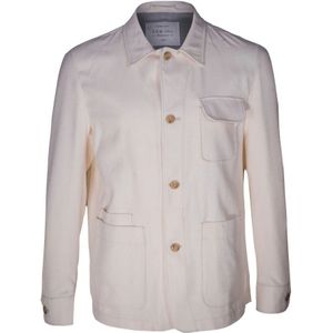 L.b.m. 1911, Heren, Overhemden, Beige, Maat: S Katoen,