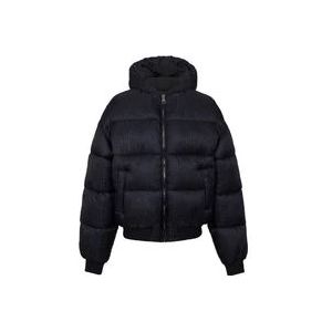 Balmain PB Labyrinth jacquard nylon puffer jack , Black , Heren , Maat: L