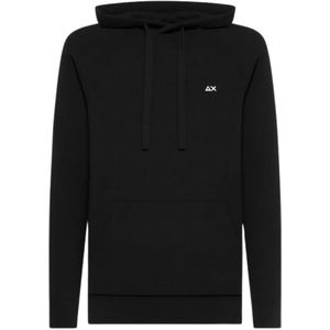 Sun68, Heren, Sweatshirts & Hoodies, Zwart, Maat: M Wol,
