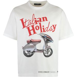 Dolce & Gabbana, Heren, Tops, Wit, Maat: S Katoen,