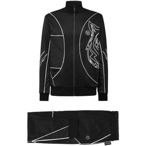 Plein Sport, Heren, Jumpsuits & Playsuits, Zwart, Maat: XS Nylon,