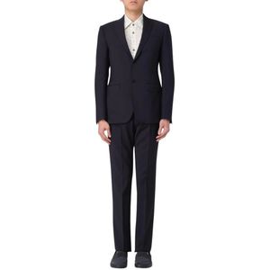 Emporio Armani, Heren, Pakken, Blauw, Maat: 3XL Tweed,