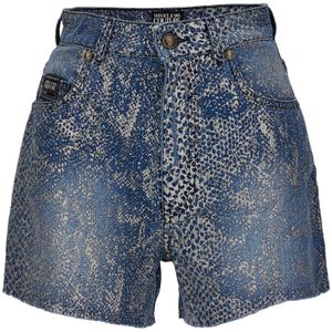 Versace Jeans Couture, Dames, Korte broeken, Blauw, Maat: W26 Denim,