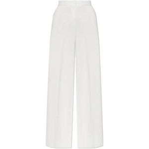 Max Mara, Dames, Broeken, Wit, Maat: 2XS Leer,