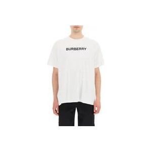 Burberry Logo Print Katoenen T-Shirt , White , Heren , Maat: 2XS