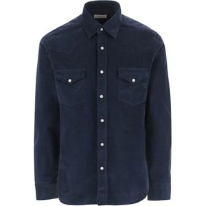 Alessandro Gherardi, Heren, Overhemden, Blauw, Maat: S Katoen,