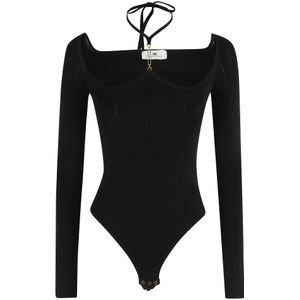 Elisabetta Franchi, Dames, Tops, Zwart, Maat: XS Zijde,