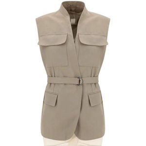 Brunello Cucinelli, Dames, Jassen, Beige, Maat: L Katoen,