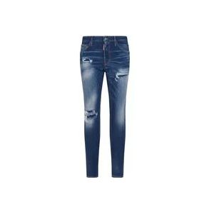 Dsquared2 Blauwe Jeans met 5 Zakken , Blue , Heren , Maat: XL