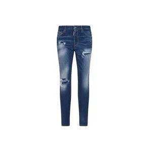 Dsquared2 Blauwe Jeans met 5 Zakken , Blue , Heren , Maat: L