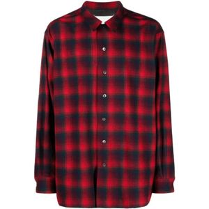 Maison Margiela, Heren, Overhemden, Rood, Maat: L Wol,