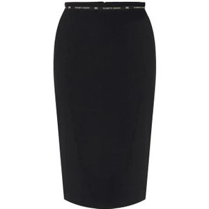 Elisabetta Franchi, Dames, Rokken, Zwart, Maat: L Satijn,