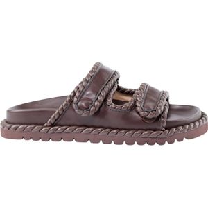 Bibi Lou - Slippers - Bruin - Synthetisch Leer - Slip-on Ontwerp