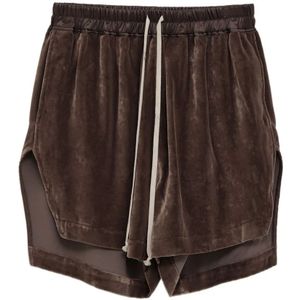 Rick Owens, Dames, Korte broeken, Bruin, Maat: M Velours,