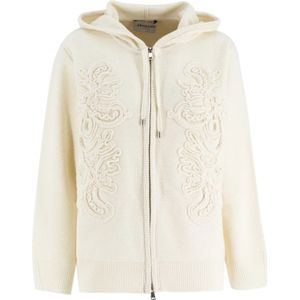 Ermanno Scervino, Dames, Sweatshirts & Hoodies, Wit, Maat: 2XS Wol,