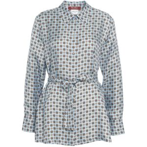 Max Mara, Dames, Blouses & Shirts, Blauw, Maat: XS Zijde,