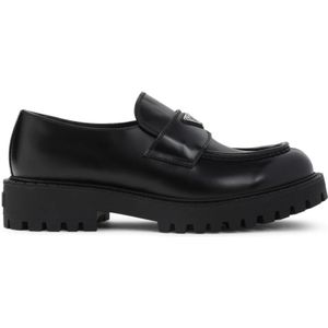 Prada, Heren, Schoenen, Zwart, Maat: 43 EU Leer,