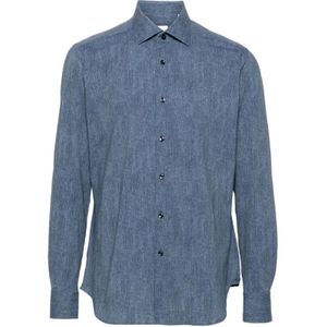 Xacus, Heren, Overhemden, Blauw, Maat: 2XL Leer,