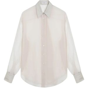 Brunello Cucinelli, Dames, Blouses & Shirts, Beige, Maat: XL Zijde,