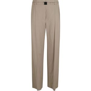 Brunello Cucinelli, Dames, Broeken, Beige, Maat: 2XS Wol,
