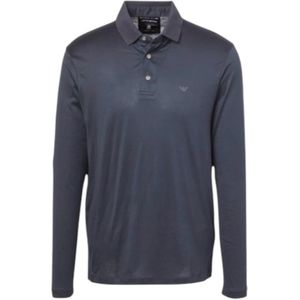 Armani, Heren, Tops, Blauw, Maat: L Katoen,
