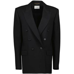 Saint Laurent, Dames, Jassen, Zwart, Maat: M Wol,