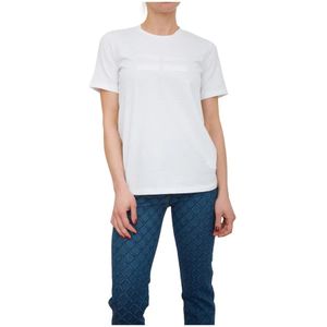 Elisabetta Franchi, Dames, Tops, Wit, Maat: S Katoen,