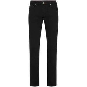 Philipp Plein, Heren, Jeans, Zwart, Maat: W30 Denim,