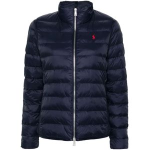 Polo Ralph Lauren, Dames, Jassen, Blauw, Maat: XL Leer,