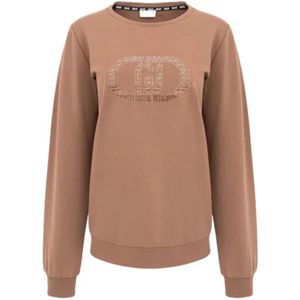 Liu Jo, Dames, Sweatshirts & Hoodies, Bruin, Maat: XS Katoen,