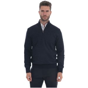 Canali, Heren, Sweatshirts & Hoodies, Blauw, Maat: M Wol,