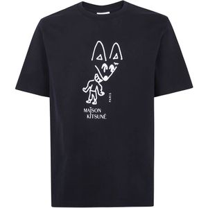 Maison Kitsuné, Heren, Tops, Zwart, Maat: M