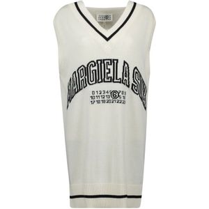 MM6 Maison Margiela, Dames, Jurken, Wit, Maat: S Wol,