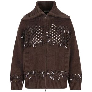 Brunello Cucinelli, Dames, Truien, Bruin, Maat: M Kasjmier,