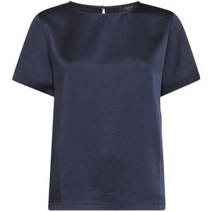 Weekend Max Mara, Dames, Tops, Blauw, Maat: L Satijn,