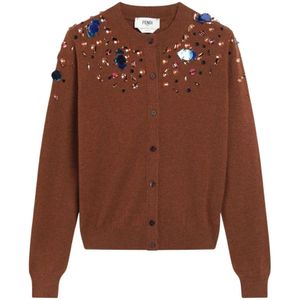 Fendi, Dames, Truien, Oranje, Maat: S Wol,