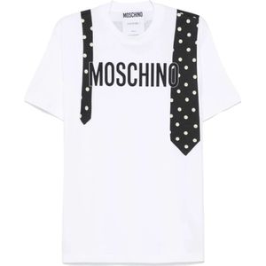 Moschino, Heren, Tops, Wit, Maat: L