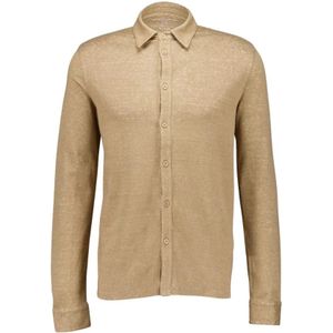 Majestic Filatures, Heren, Overhemden, Beige, Maat: 2XL Katoen,
