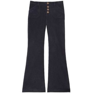 Ines de la Fressange Paris, Dames, Broeken, Blauw, Maat: XS Katoen,