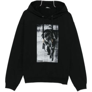 Versace, Heren, Sweatshirts & Hoodies, Zwart, Maat: XL