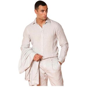 Mason's, Heren, Overhemden, Grijs, Maat: M Linnen,