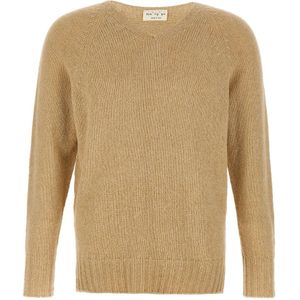 Ma'ry'ya, Heren, Truien, Beige, Maat: L Katoen,