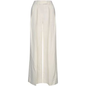 Brunello Cucinelli, Dames, Broeken, Beige, Maat: M Linnen,
