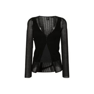 Pinko Long Sleeve Tops , Black , Dames , Maat: L