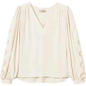 Twinset, Dames, Blouses & Shirts, Wit, Maat: 2XS Viscose,