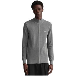 Gant, Heren, Truien, Grijs, Maat: L Katoen,