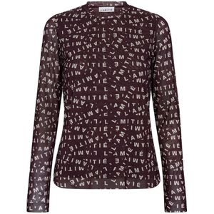 Haute L'Amitié, Dames, Tops, Bruin, Maat: L Poliester,