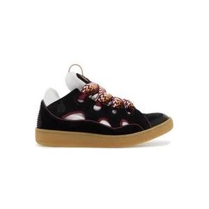 Lanvin Mesh Suede Curb Sneakers , Black , Heren , Maat: 40 EU