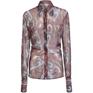 Dsquared2, Dames, Blouses & Shirts, Bruin, Maat: XS Poliester,